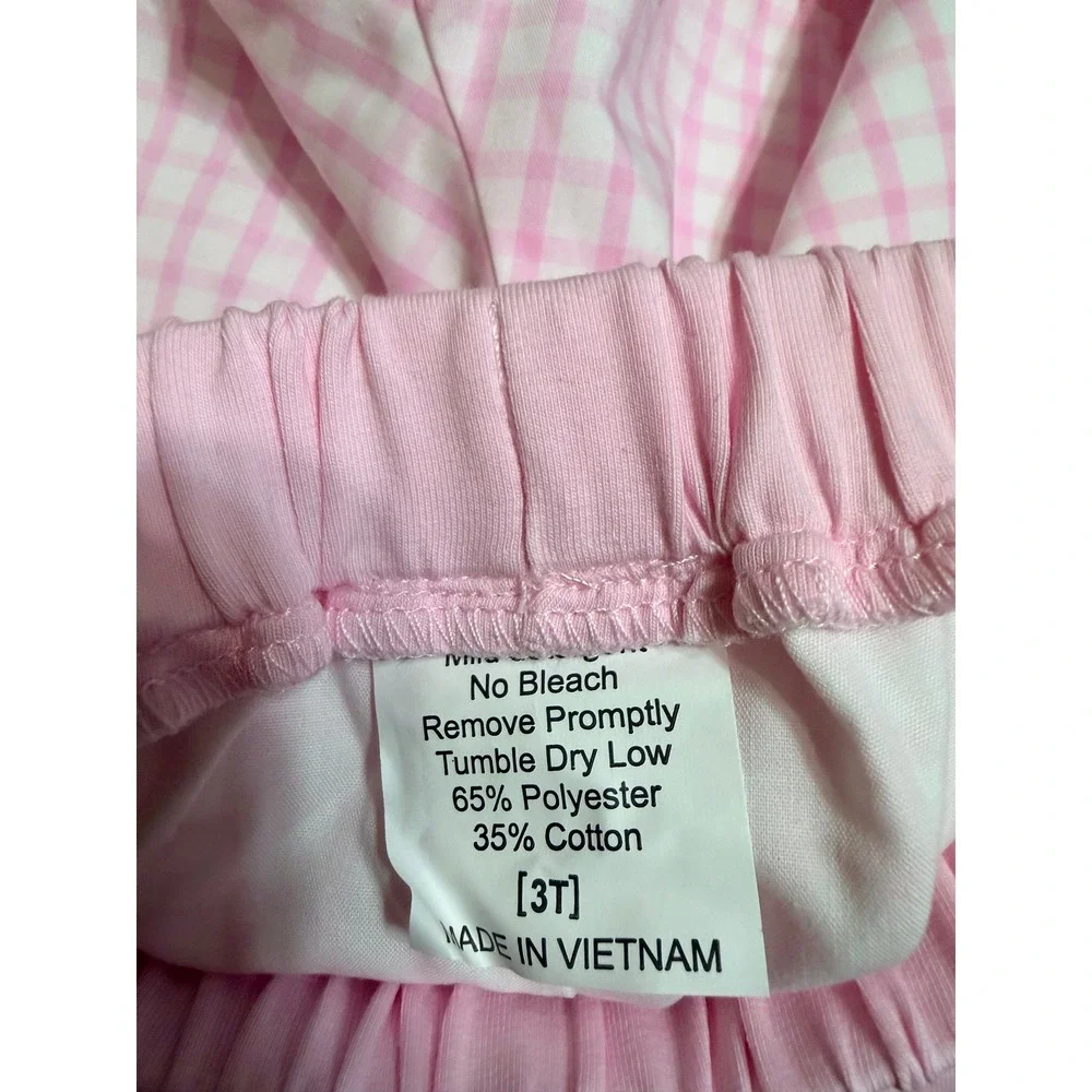 Stitchy Fish Girl Pink Gingham Smocked Crab Bishop Top & Bloomer Set 3T Nautical